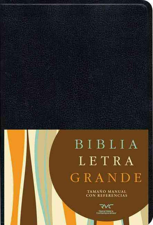 RVC Biblia Letra Grande Tamaño Manual, negro imitación piel