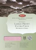 NKJV Large Print UltraThin Reference Bible Pink/Brown LeatherTouch - N/A - Re-vived.com