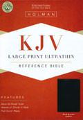 KJV Large Print UltraThin Reference Bible Black Bonded Leather - N/A - Re-vived.com