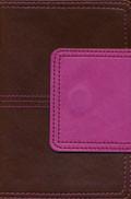 KJV Large Print Compact Reference Bible Brown and Pink LeatherTouch with Magnetic Flap - N/A - Re-vived.com
