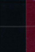 NKJV Large Print Personal Size Reference Bible Black/Burgundy LeatherTouch - N/A - Re-vived.com