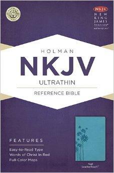 NKJV Ultrathin Reference Bible, Teal LeatherTouch - Holman Bible Publishers - Re-vived.com
