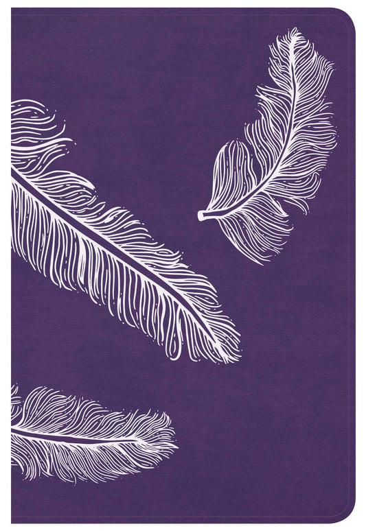 CSB: Compact Ultrathin Bible for Teens, Plum, Feathers
