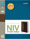 NIV Study Bible, Compact Edition Tan/Burgundy Italian Duo-Tone - N/A - Re-vived.com