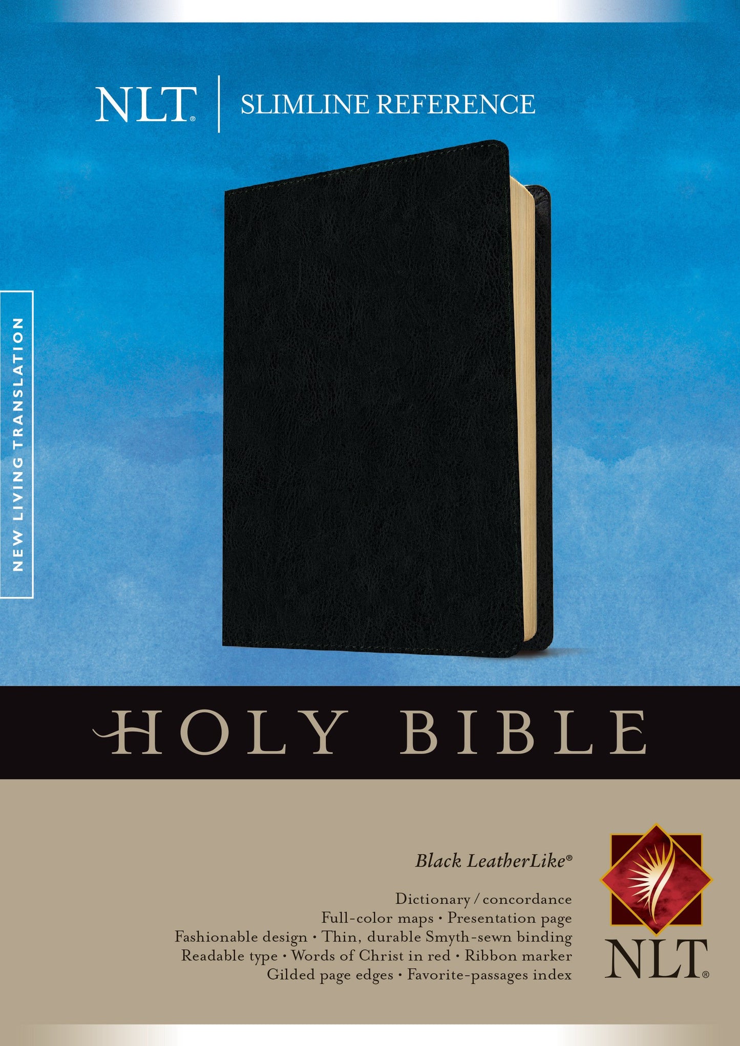 NLT Slimline Reference Bible, Black