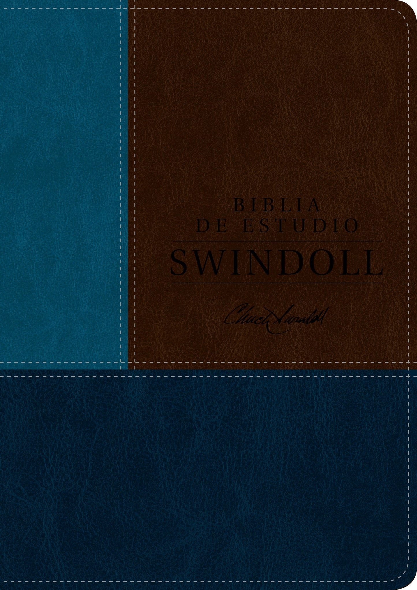 Biblia de estudio Swindoll NTV, SentiPiel, Café/Azul/Turques
