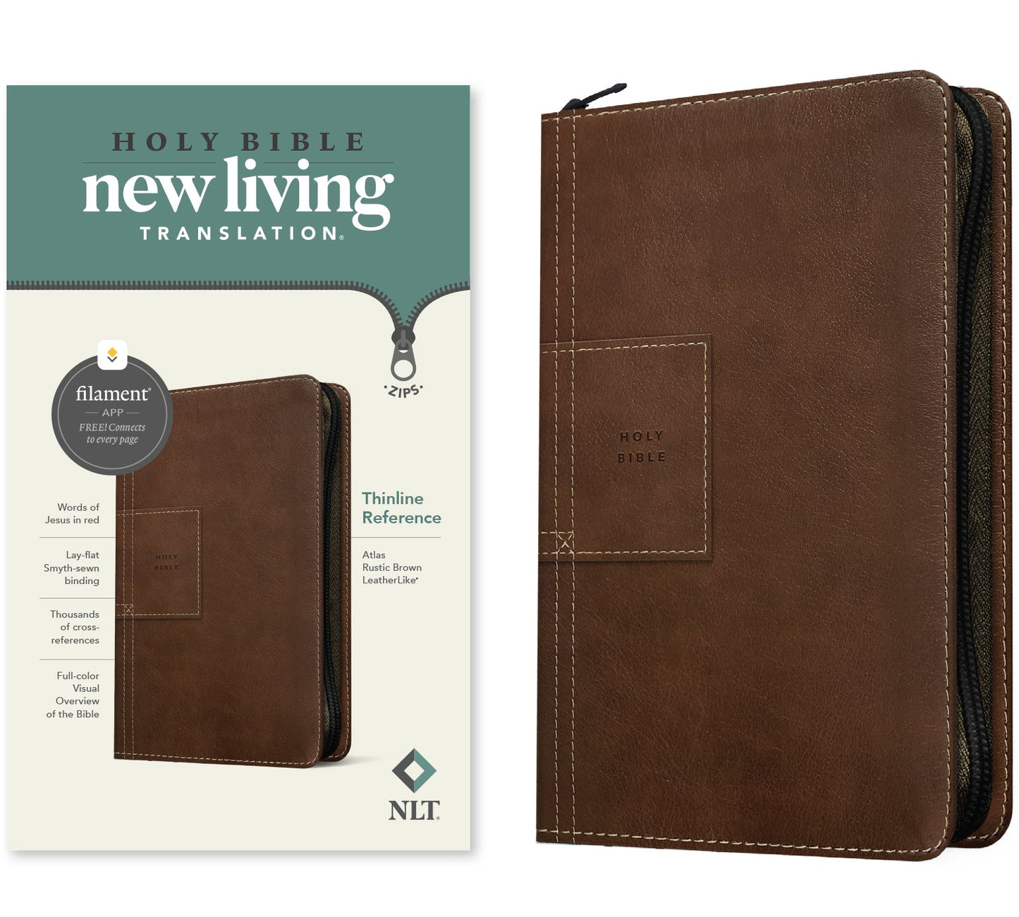 NLT Thinline Reference Zipper Bible, Filament Edition