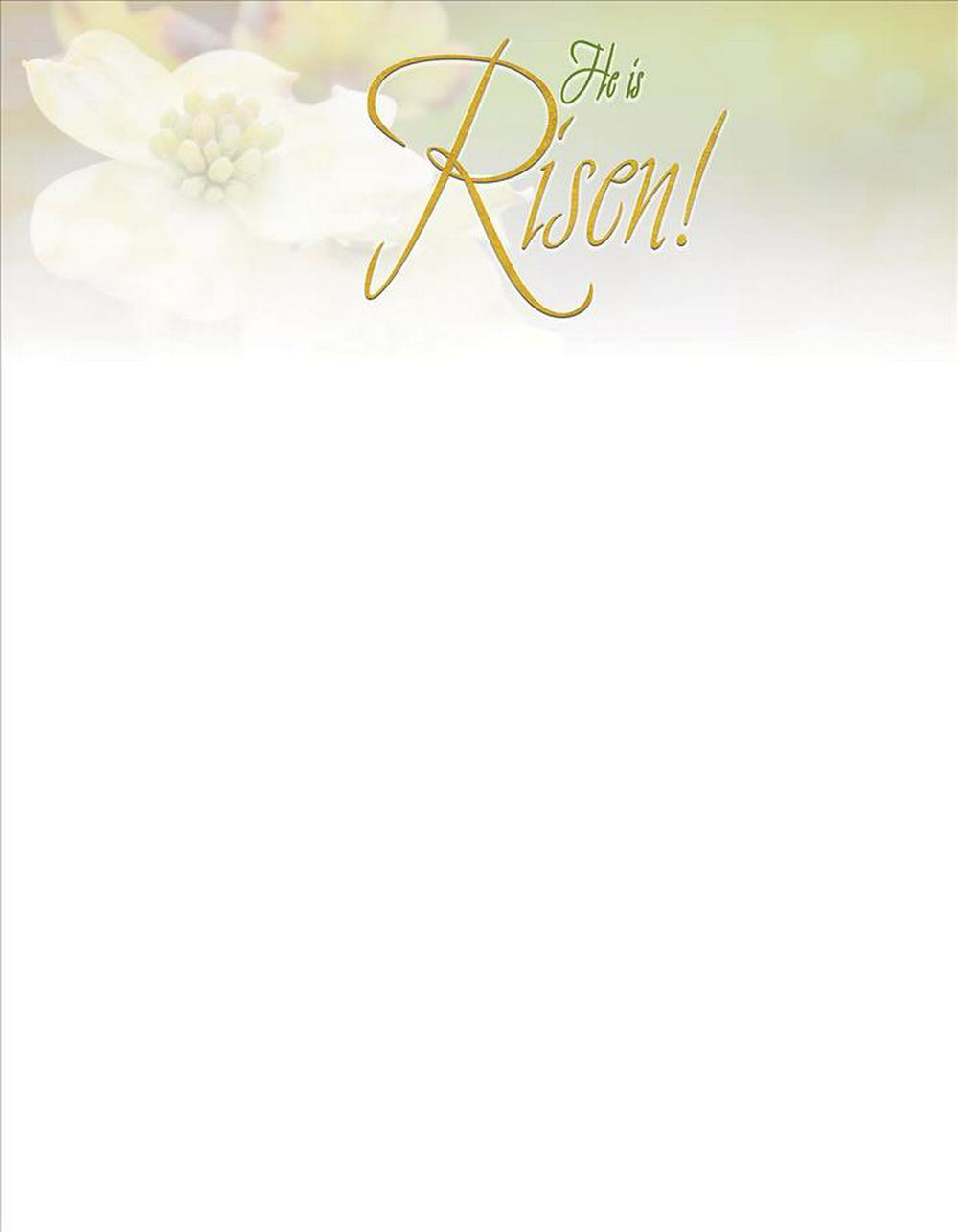 Risen Easter Dogwood Letterhead (Pkg of 50)
