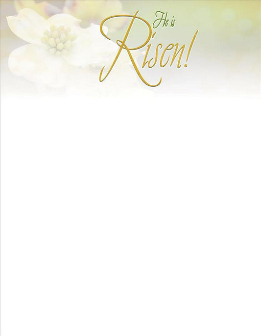 Risen Easter Dogwood Letterhead (Pkg of 50)