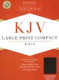 KJV Large Print Compact Bible Black Bonded Leather with Snap Flap - N/A - Re-vived.com