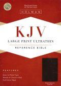KJV Large Print Ultrathin Reference Bible Brown Genuine Cowhide - N/A - Re-vived.com