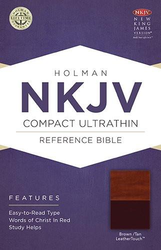 NKJV Compact Ultrathin Bible, Brown/Tan LeatherTouch