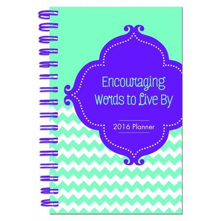 2016 Planner Encouraging Words To Live By Spiral Bound Cover 1 - Compiled by Barbour Staff - Re-vived.com