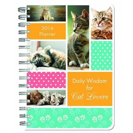 2016 Planner Daily Wisdom For Cat Lovers Spiral Bound - Compiled by Barbour Staff - Re-vived.com