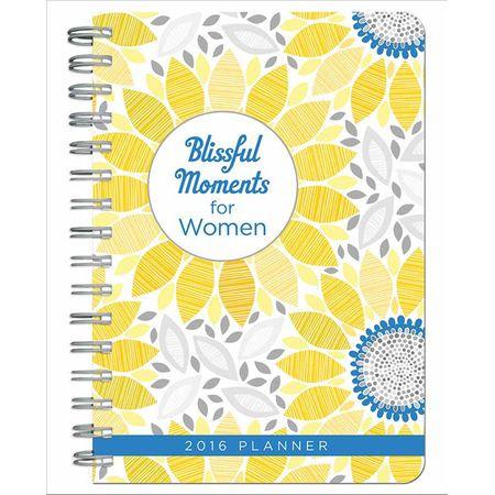 2016 Planner Blissful Moments For Women Spiral Bound - Compiled by Barbour Staff - Re-vived.com
