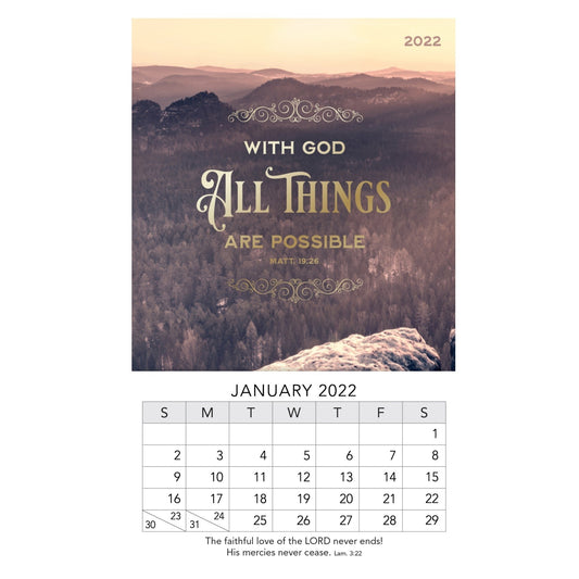 2022 Mini Magnet Calendar: Matthew 19:26