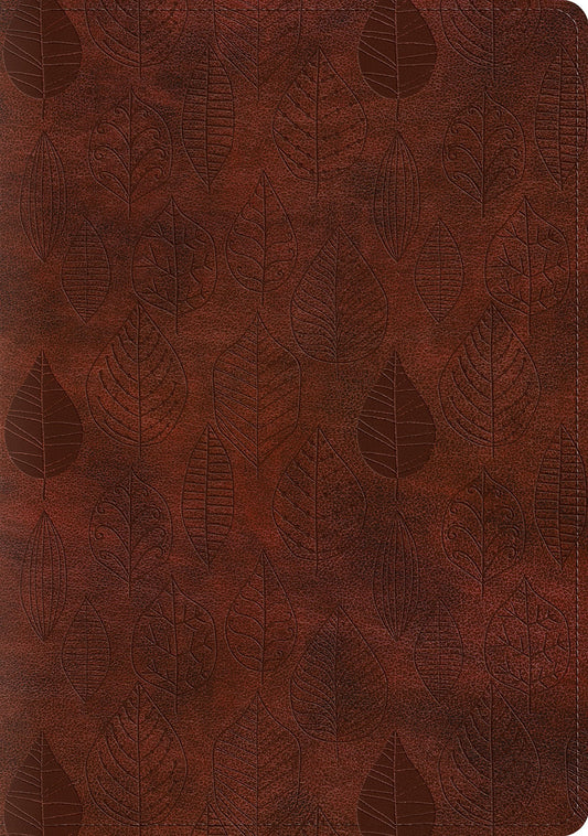 ESV: Single Column Journaling Bible, LP, Chestnut, Leaves
