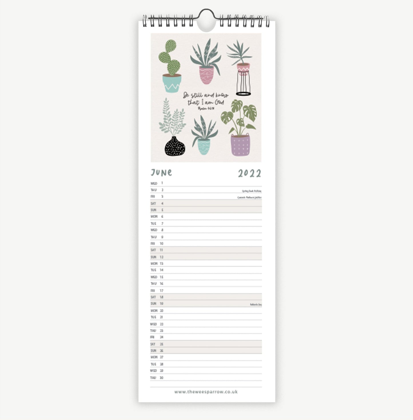 The Wee Sparrow 2022 Calendar Slimline