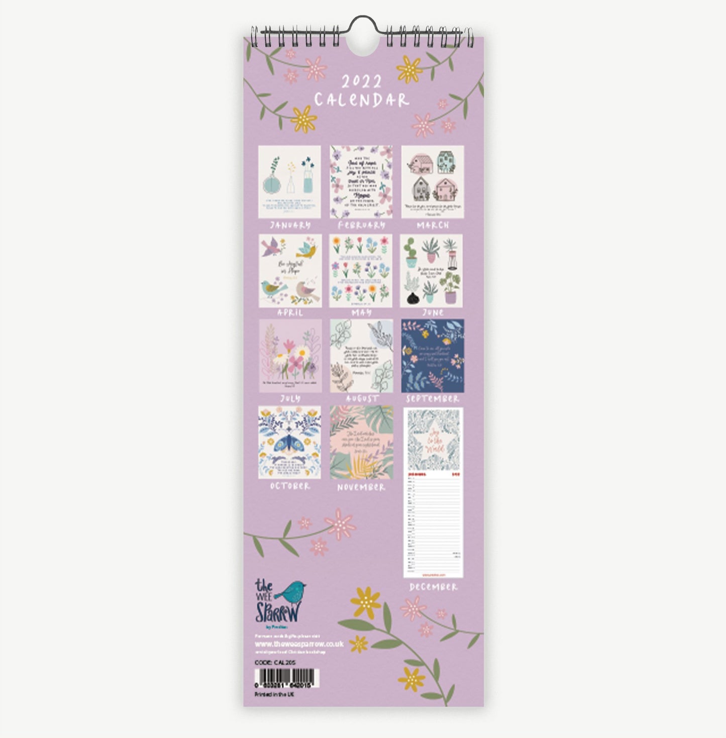The Wee Sparrow 2022 Calendar Slimline