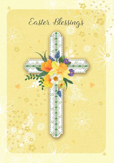 Compassion Charity Easter Cards: Easter Floral Cross (5 Pack)