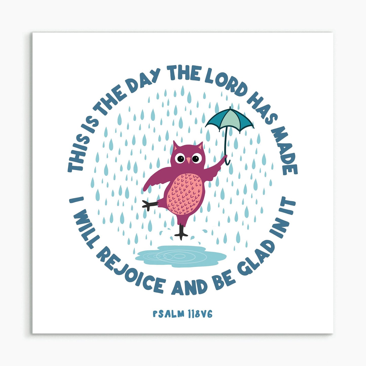 This Is The Day - Owl - White Framed Print