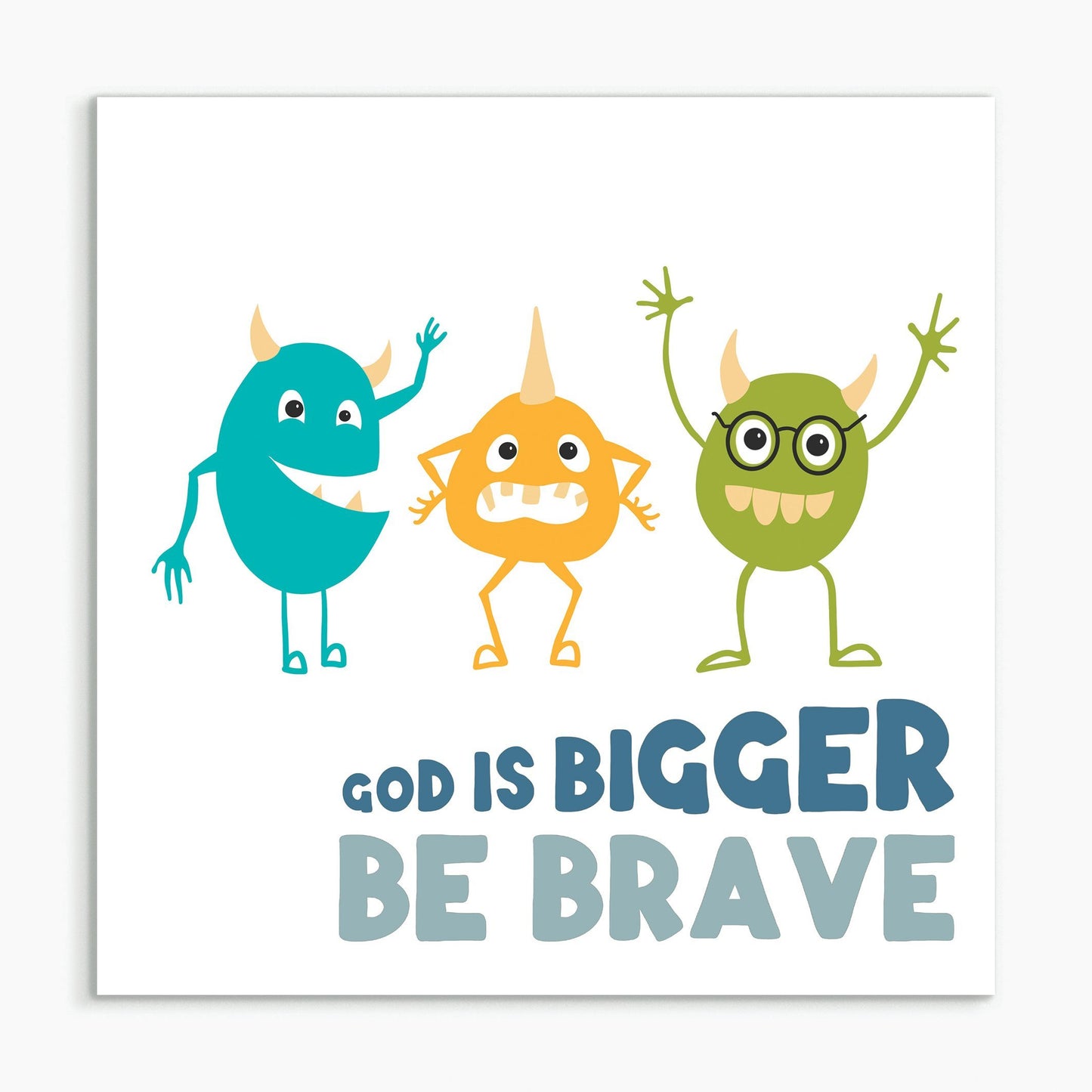 God Is Bigger - Monster - White Framed Print