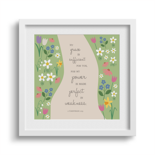 My Grace Is Sufficient - 6x6 Framed Print