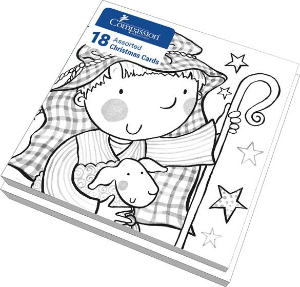 Christmas Card Box: Colouring Card Assorted (18 Pack)