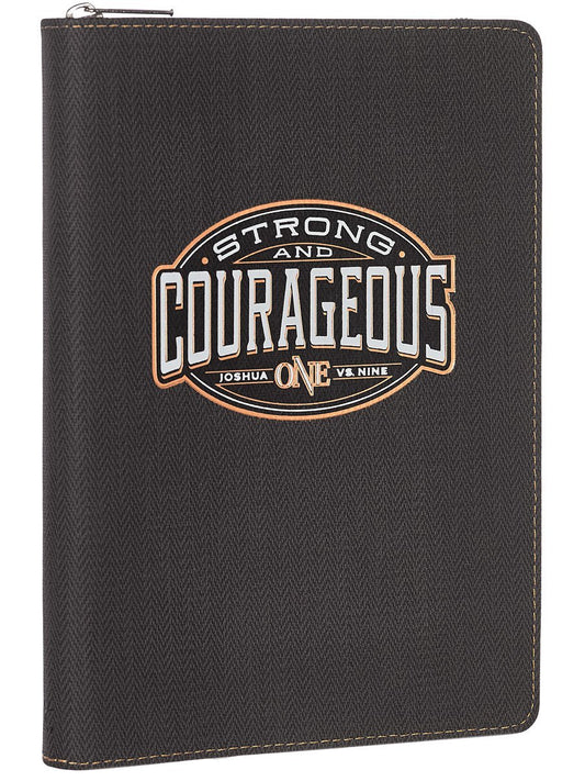 Lux-Leather Journal: Strong & Courageous with Zipper