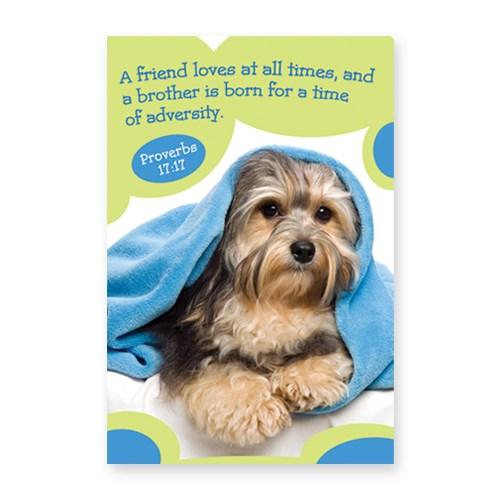 Memo Pad Cute Puppy Proverbs 17:17