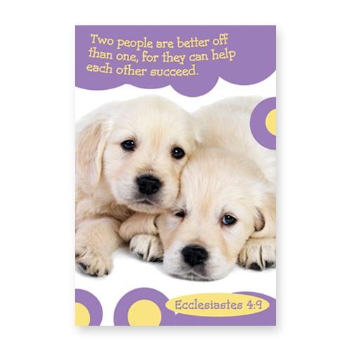 Memo Pad Cute Puppy Ecclesiastes 4:9