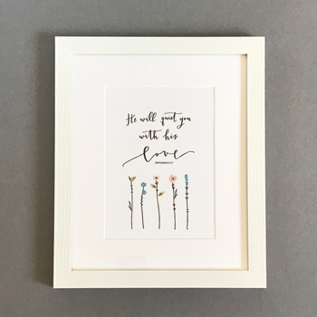 He Will Quiet You - 7x5 Framed Print