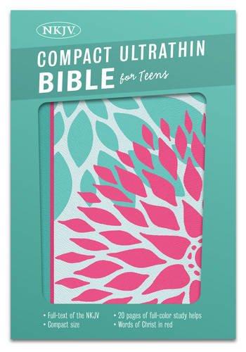NKJV Compact UltraThin Bible for Teens, Black and Silver Imitation Leather