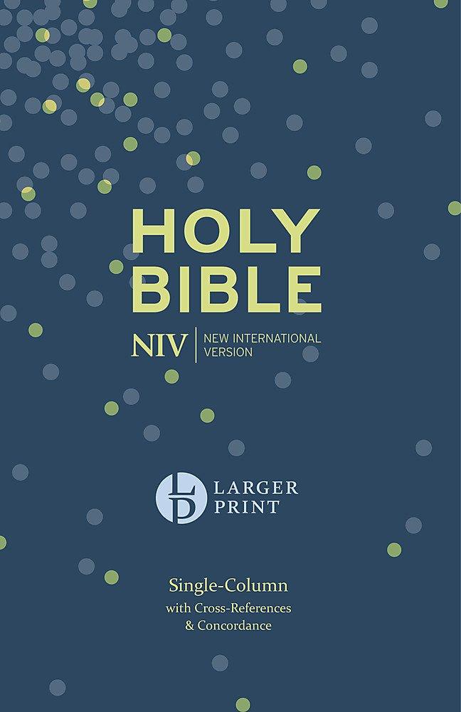 NIV Large Print Compact Single Column Reference Bible Hardback